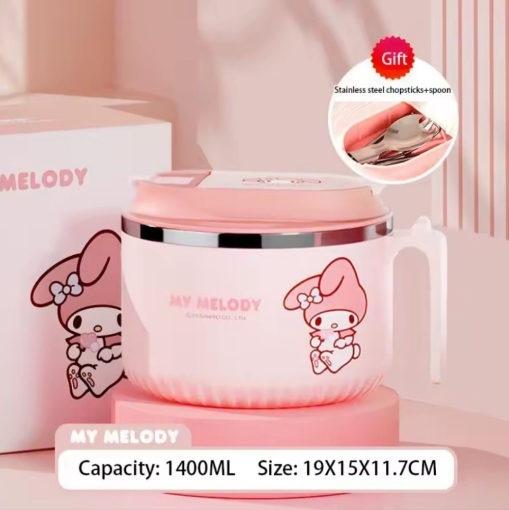 Hello Kitty Sanrio My Melody Stainless Steel Noodle Bowl